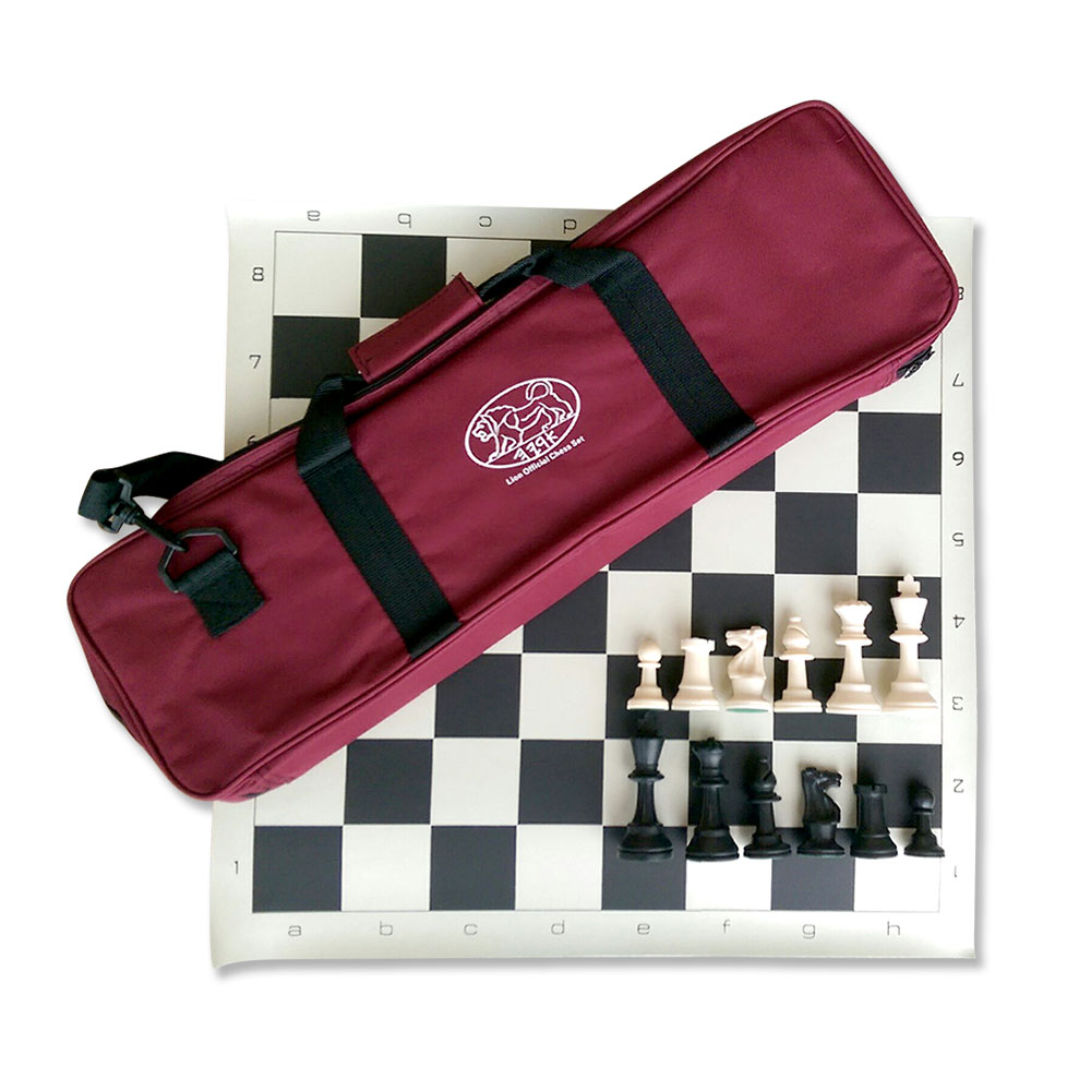 Lion official chess set in Rayon Red  